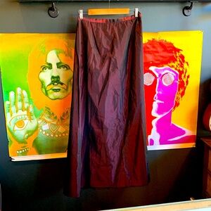 Long Dark Red Taffeta Skirt by Ann Taylor